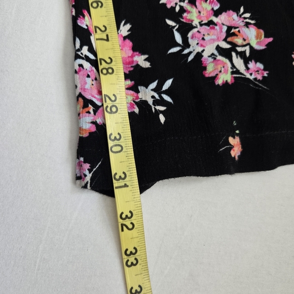 Torrid Floral Wide Leg Pants Pull On Style Black Pink 3X - Picture 11 of 13